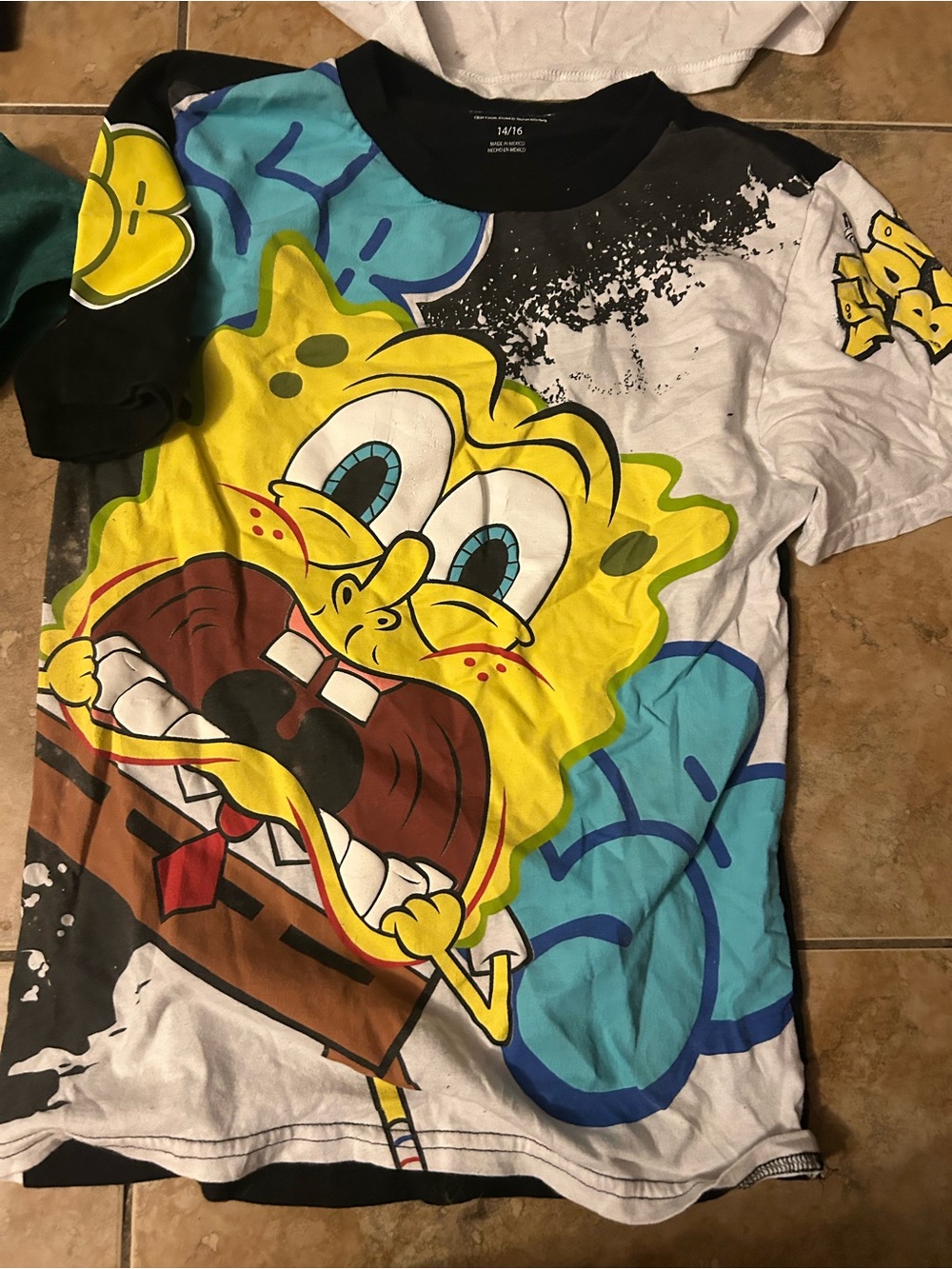 Nickelodeon SpongeBob Graphic Tee - Yellow, Blue, Black, White